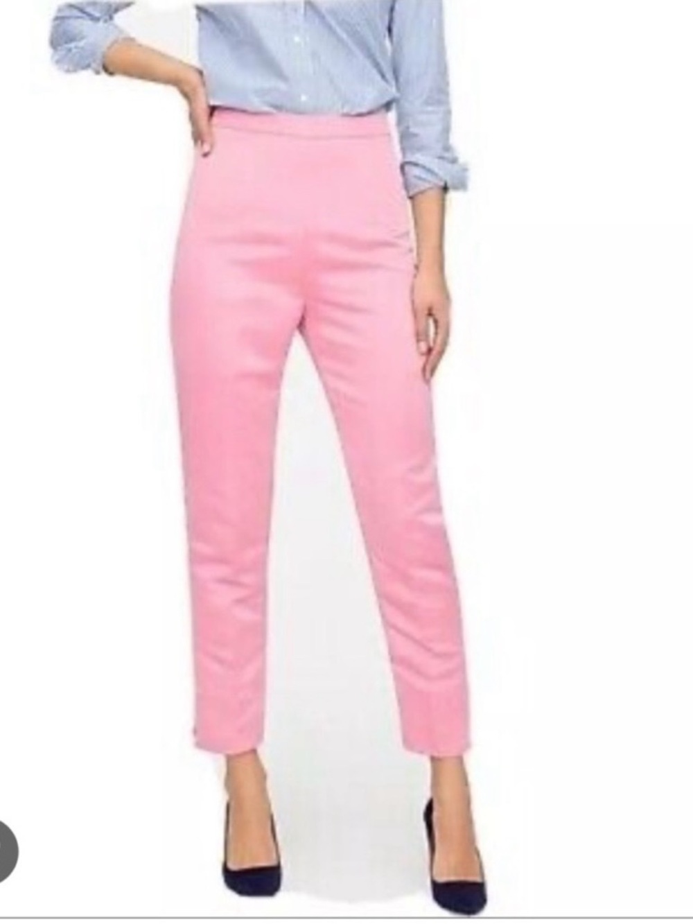 J. Crew Cropped Tailored Satin Pants in Light Pink